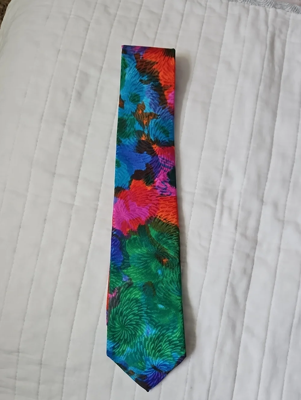 Boy's Floral Burst Tie in Green, Blue & Pink